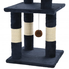 Ansamblu pentru pisici, stâlpi din funie sisal, 65 cm, albastru - Img 5