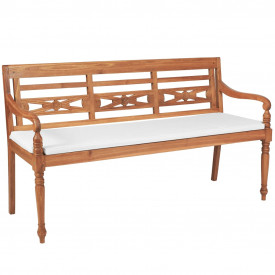 Bancă Batavia cu perne, 150 cm, lemn de tec