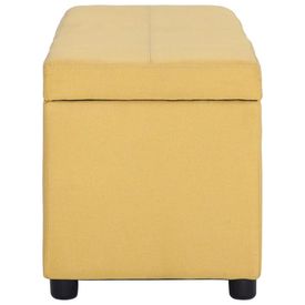 Bancă cu compartiment de depozitare, galben, 116 cm, poliester - Img 2