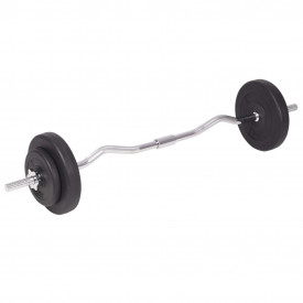 Bancă de antrenament, rastel set de haltere/gantere, 90 kg - Img 11