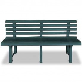 Bancă de grădină 145,5x49x74 cm, plastic, verde - Img 2