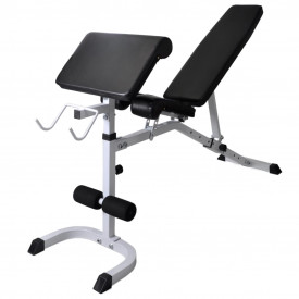 Bancă fitness cu rastel greutăți, set de haltere/gantere, 90 kg - Img 5