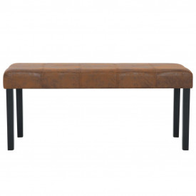 Bancă, maro, 106 cm, piele întoarsă ecologică - Img 3
