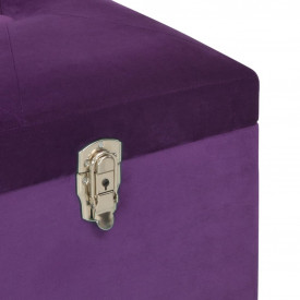 Banchetă cu un compartiment de depozitare violet 105cm catifea - Img 6