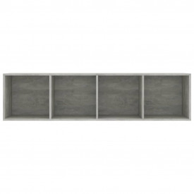 Bibliotecă/Comodă TV, gri beton, 143 x 30 x 36 cm - Img 6