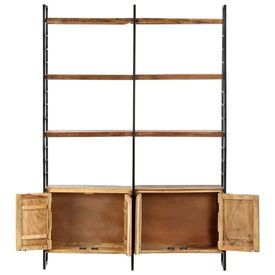 Bibliotecă cu 4 rafturi, 124 x 30 x 180 cm, lemn masiv reciclat - Img 3
