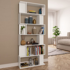 Bibliotecă/Separator cameră, alb, 80 x 24 x 192 cm, PAL - Img 1