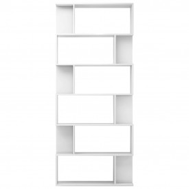 Bibliotecă/Separator cameră, alb lucios, 80 x 24 x 192 cm, PAL - Img 5