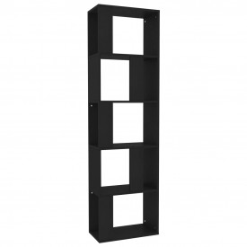 Bibliotecă/Separator cameră, negru, 45x24x159 cm, PAL - Img 2