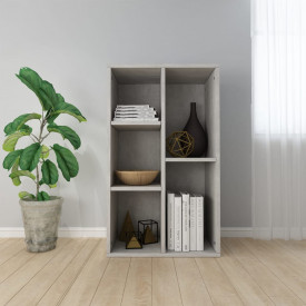 Bibliotecă/Servantă, gri beton, 45 x 25 x 80 cm, PAL