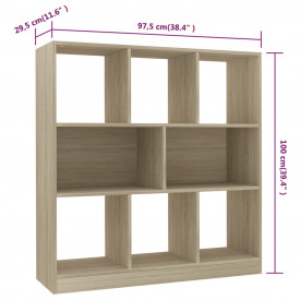 Bibliotecă, stejar Sonoma, 97,5 x 29,5 x 100 cm, PAL - Img 6