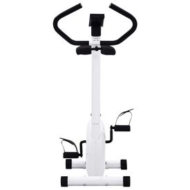 Bicicletă fitness cu curea de rezistență, alb - Img 3