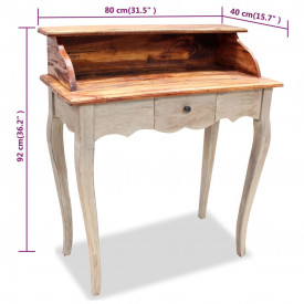 Birou de scris, lemn masiv reciclat 80 x 40 x 92 cm - Img 5