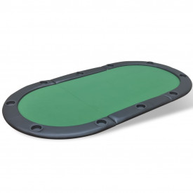 Blat de masă de poker pentru 10 jucători, pliabil, verde - Img 2