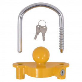 Blocare remorcă cu 2 chei Oțel și aliaj de aluminiu Galben - Img 5