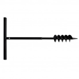 Burghiu manual cu mâner 100 mm cu spirală dublă, Negru - Img 3