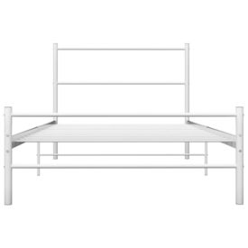 Cadru de pat, alb, 90 x 200 cm, metal - Img 2