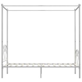 Cadru de pat cu baldachin, alb, 90 x 200 cm, metal - Img 3