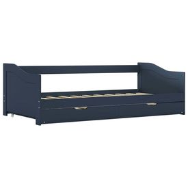 Cadru pat canapea, extensibil, gri, 90 x 200 cm, lemn de pin - Img 3