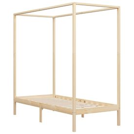 Cadru pat cu baldachin, 100x200 cm, lemn masiv de pin