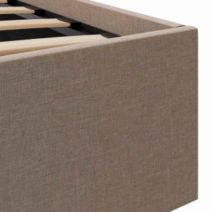 Cadru pat hidraulic depozitare LED gri taupe 120x200 cm textil - Img 12