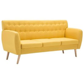 Canapea cu 3 locuri, material textil, 172 x 70 x 82 cm, galben - Img 2