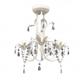 Candelabre suspendate de plafon cu cristale 2 buc. alb elegant - Img 2