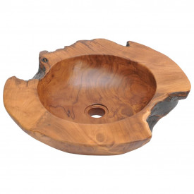 Chiuvetă de baie din lemn de tec solid, 45 cm - Img 5