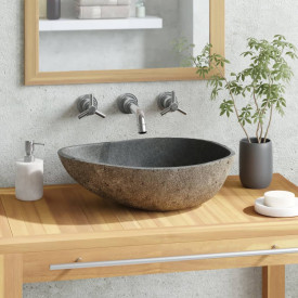 Chiuvetă din piatră de râu, 38-45 cm, ovală