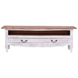 Comodă TV, alb, 120 x 30 x 40 cm, lemn masiv reciclat - Img 2