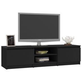 Comodă TV, negru, 140 x 40 x 35,5 cm, PAL - Img 2