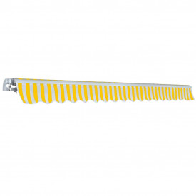 Copertină pliabilă, acționare manuală, 400 cm, galben/alb - Img 3