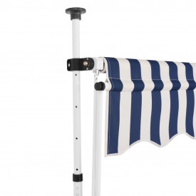 Copertină retractabilă manual, 250 cm, dungi albastru și alb - Img 2