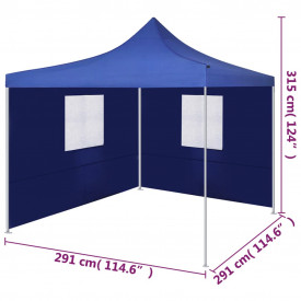 Cort pliabil cu 2 pereți, albastru, 3 x 3 m - Img 9
