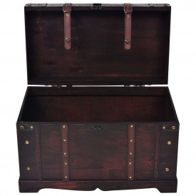Cufăr vintage din lemn, 66 x 38 x 40 cm - Img 4