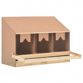 Cuibar găin cu 3 compartimente, 93x40x65 cm, lemn masiv pin - Img 1