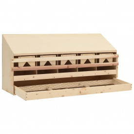Cuibar găini cu 5 compartimente 117x33x54 cm lemn masiv pin - Img 3