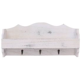 Cuier de perete, alb, 50 x 10 x 23 cm, lemn - Img 2