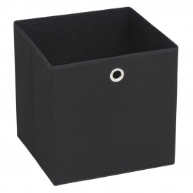 Cutii depozitare, 4 buc, material nețesut, 32x32x32 cm, Negru - Img 2