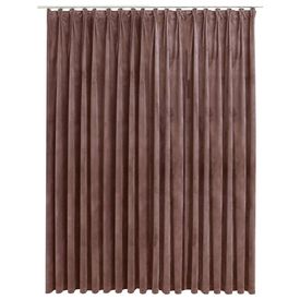 Draperie opacă cu cârlige, roz antichizat, 290x245 cm, catifea