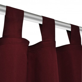 Draperii micro-satin cu bride, 140 x 245 cm, bordo, 2 buc. - Img 4