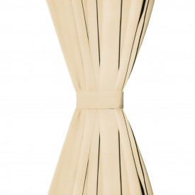 Draperii micro-satin cu bride, 2 buc, 140 x 245 cm, bej - Img 3