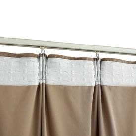 Draperii opace, 2 buc., bej, 140x175 cm, catifea, cu cârlige - Img 2