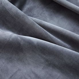 Draperii opace cu inele, 2 buc., antracit, 140x245 cm, catifea - Img 2