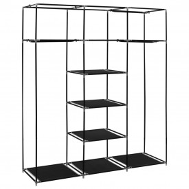 Dulap cu bare și compartimente, negru, 150x45x175 cm - Img 10