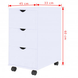 Dulap cu sertare, PAL, 33 x 45 x 60 cm, Alb - Img 6