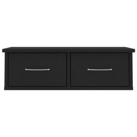 Dulap de perete cu sertare, negru, 60x26x18,5 cm, PAL - Img 3