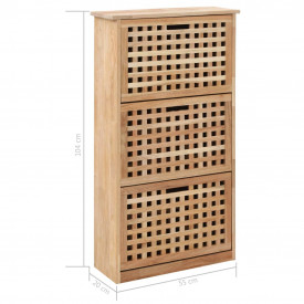 Dulap depozitare pantofi, 55 x 20 x 104 cm, lemn masiv de nuc - Img 8