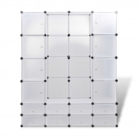 Dulap modular cu 18 compartimente alb 37 x 146 x 180,5 cm - Img 4