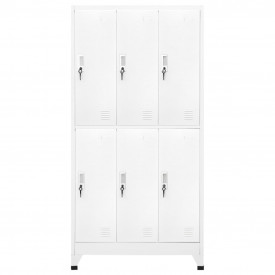 Dulap vestiar cu 6 compartimente, oțel, 90 x 45 x 180 cm, gri - Img 2